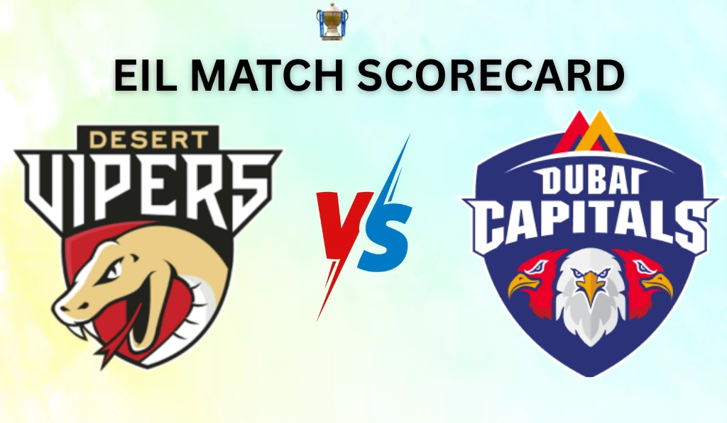 Desert Vipers Vs Dubai Capitals Match Scorecard