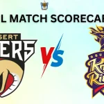 Desert Vipers Vs Abu Dhabi Knight Riders Match Scorecard