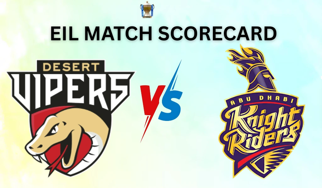 Desert Vipers Vs Abu Dhabi Knight Riders Match Scorecard