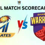 Mi Emirates Vs Sharjah Warriors Match Scorecard
